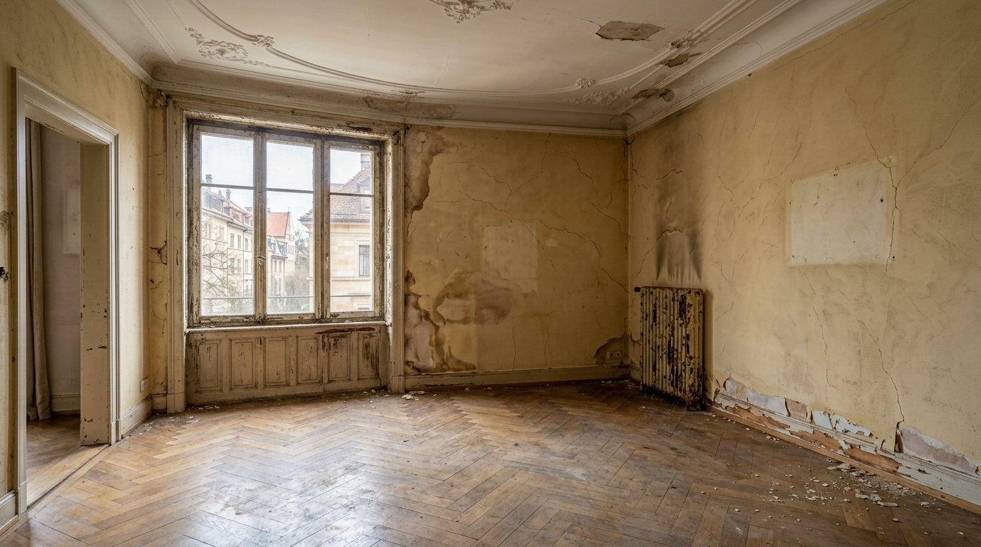 Basler Altbauwohnung vor der fachgerechten Renovation